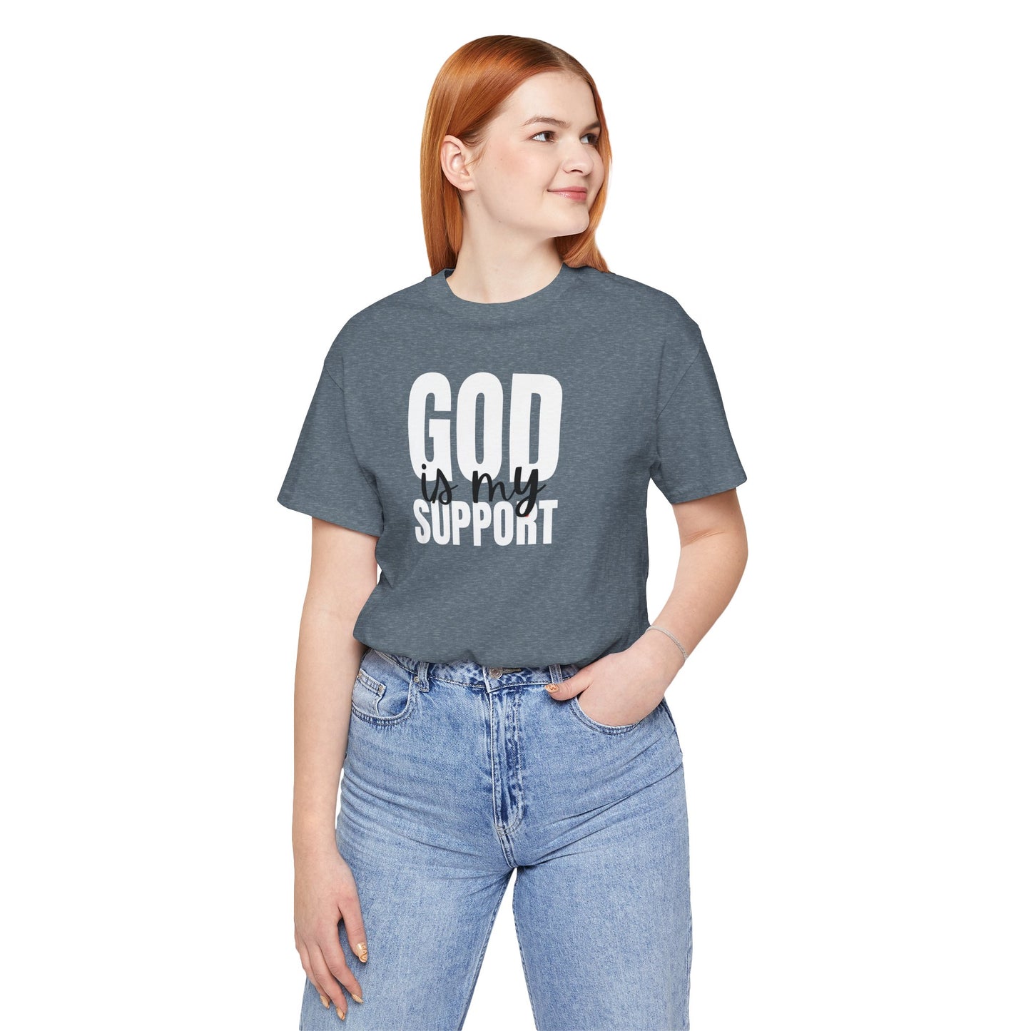 Christian T-Shirt God is my Support Unisex Tee