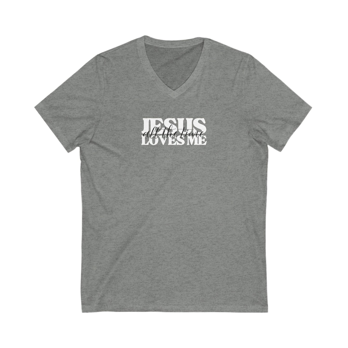 Christian V-Neck Tee - Jesus Love Me All the Time