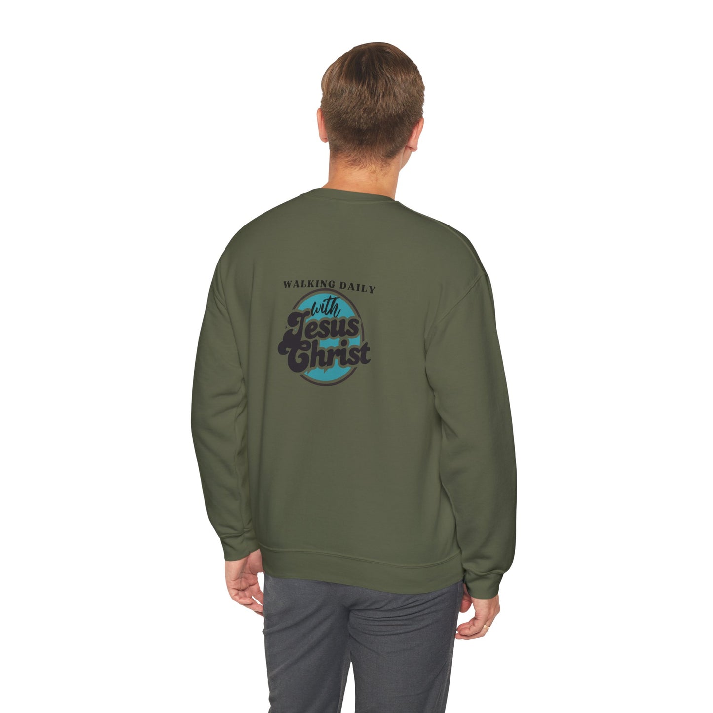 Christian Crewneck Sweatshirt - Walking with Jesus Christ Design