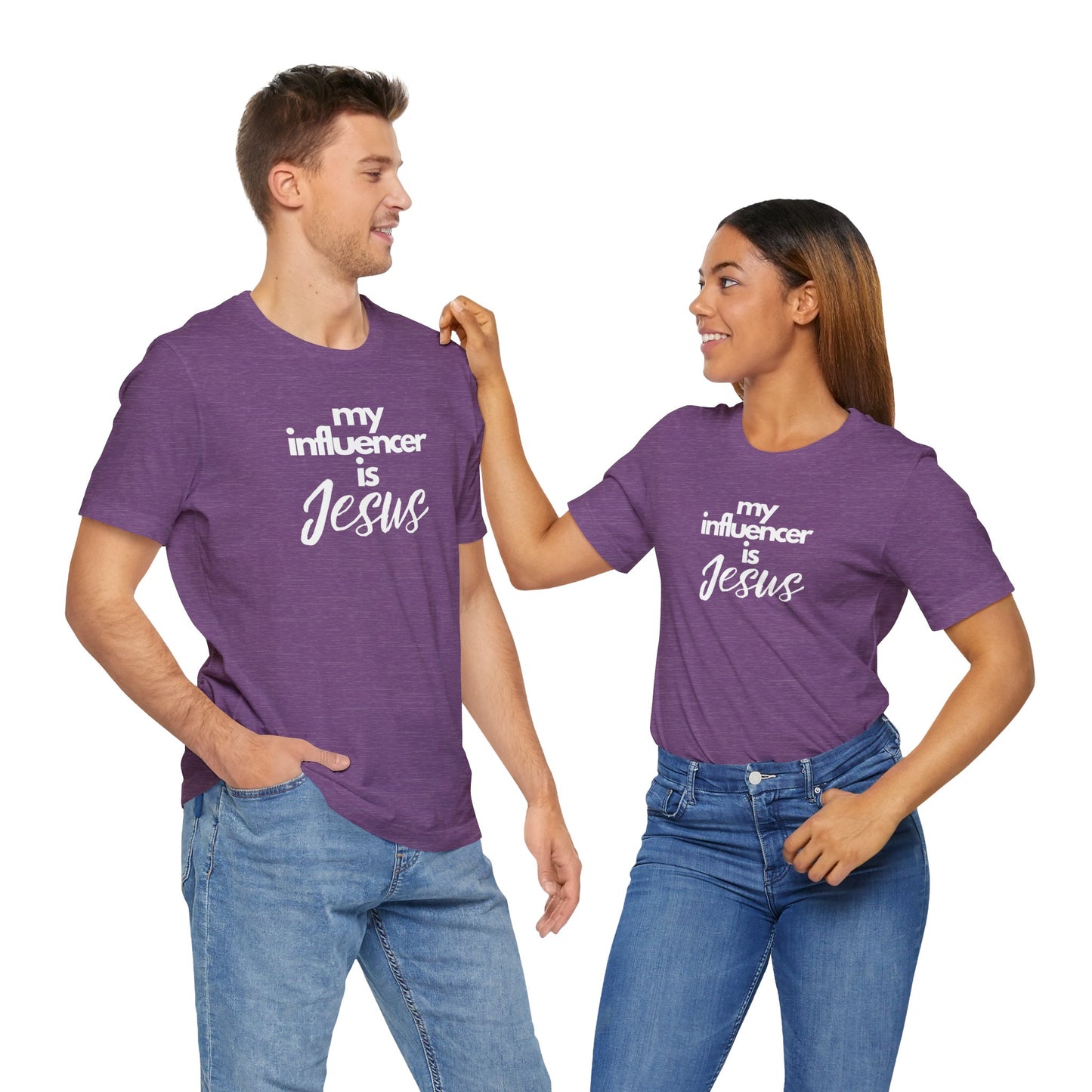 Christian Unisex Tee - 'My influencer is Jesus'