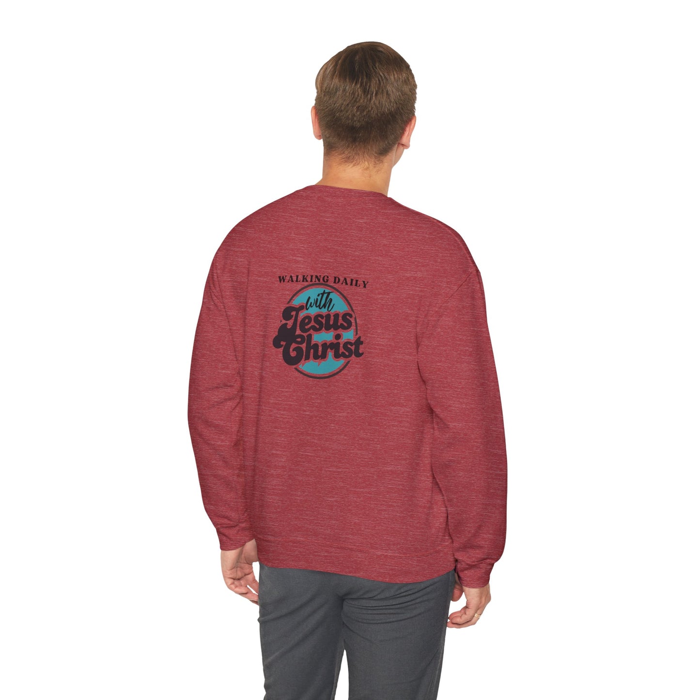 Christian Crewneck Sweatshirt - Walking with Jesus Christ Design