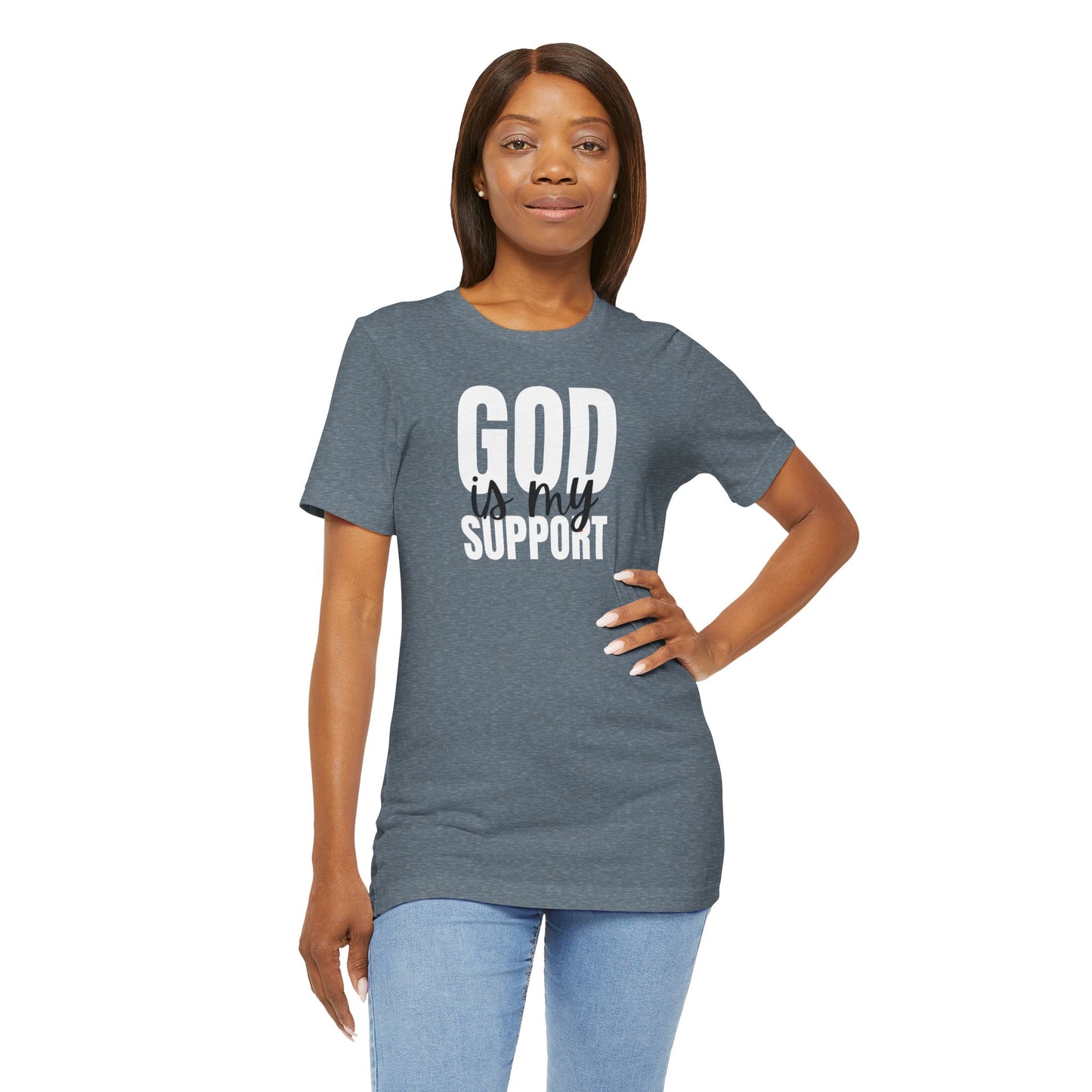 Christian T-Shirt God is my Support Unisex Tee