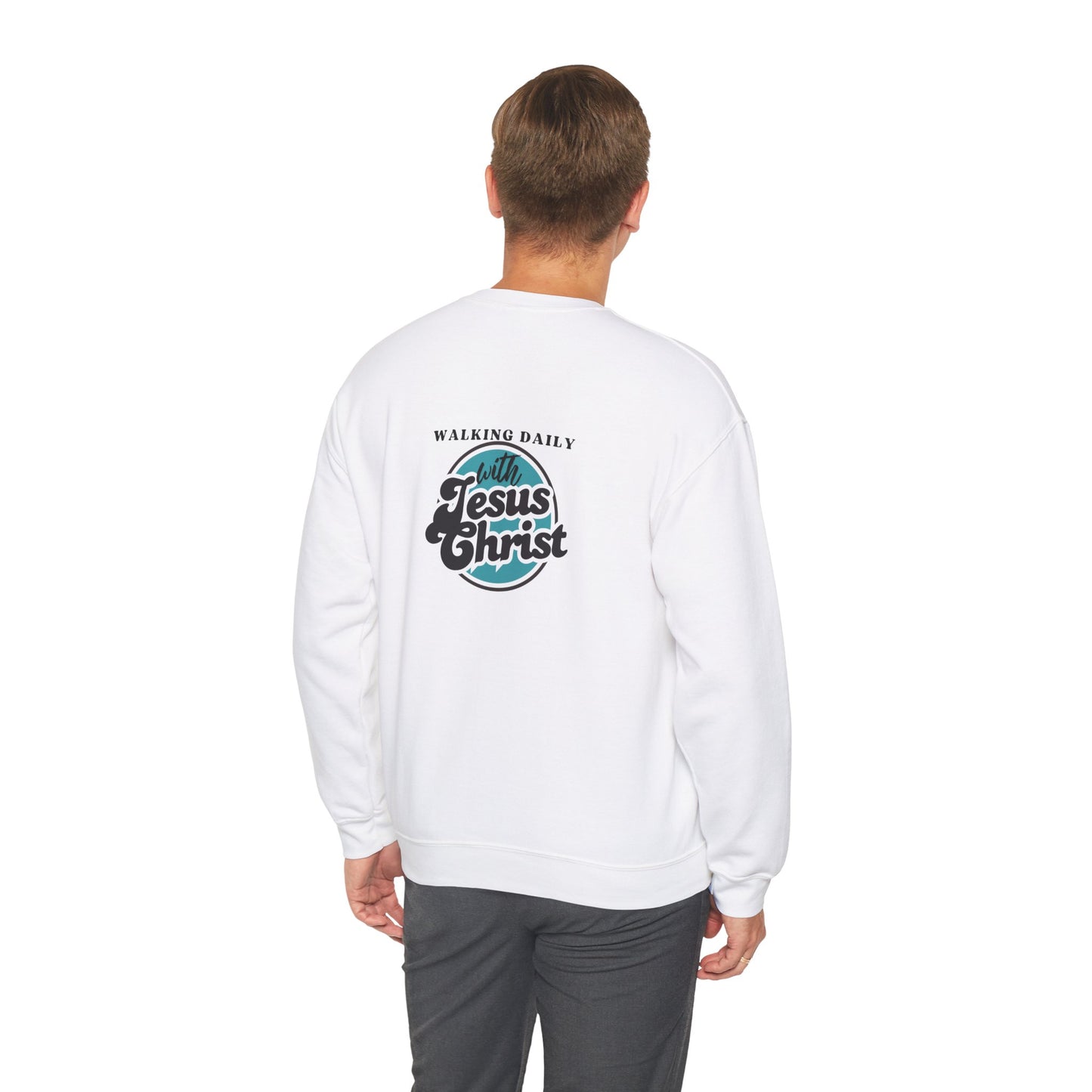 Christian Crewneck Sweatshirt - Walking with Jesus Christ Design