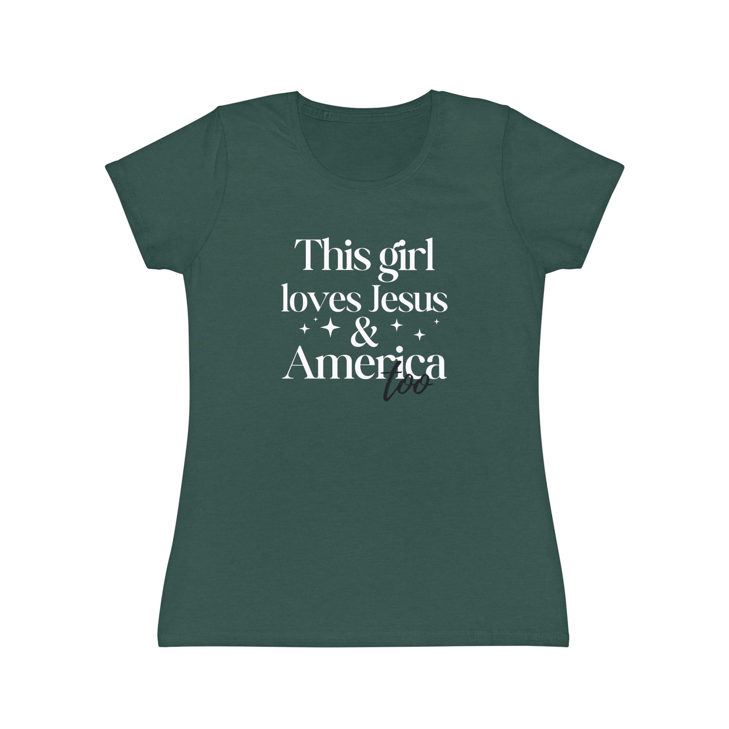 Graphic T-Shirt - 'This Girl Loves Jesus and America Too'