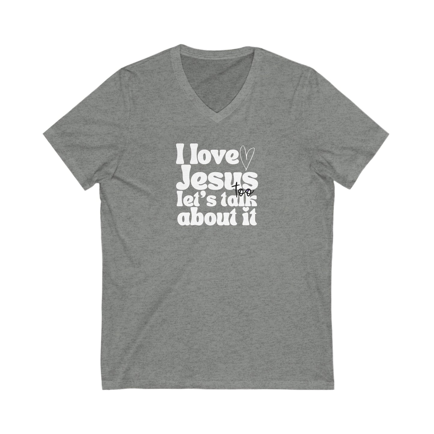 Christian V-Neck Tee - I Love Jesus