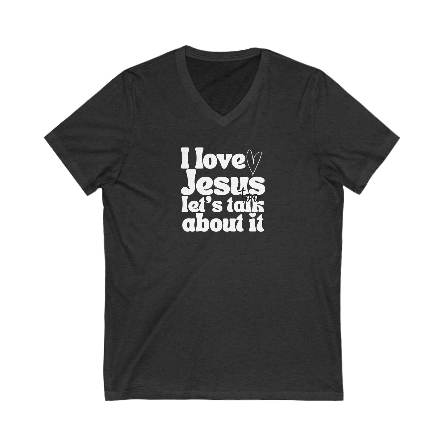 Christian V-Neck Tee - I Love Jesus