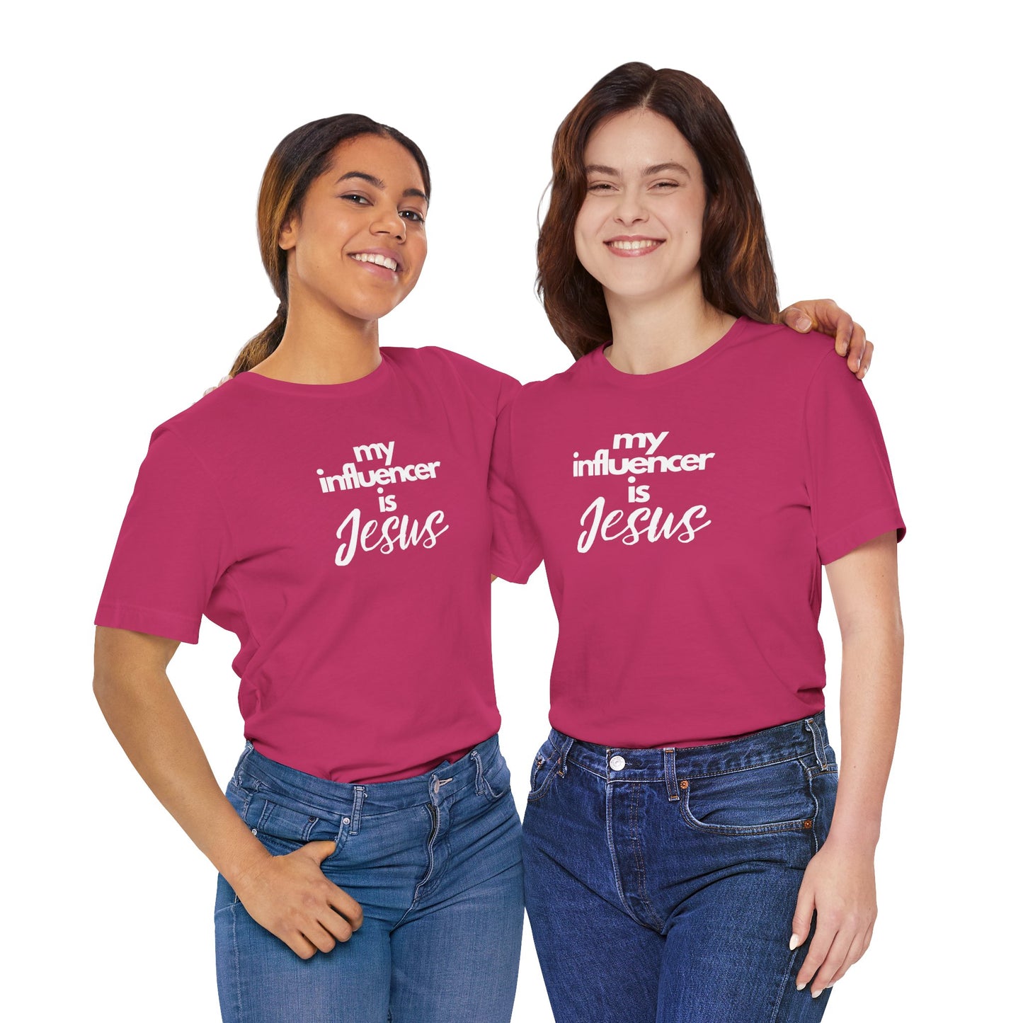 Christian Unisex Tee - 'My influencer is Jesus'