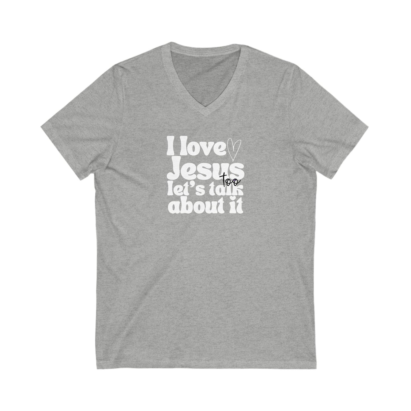 Christian V-Neck Tee - I Love Jesus
