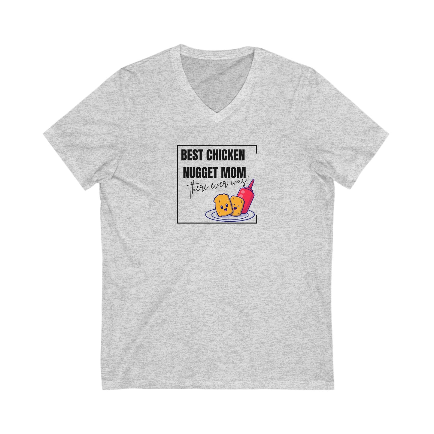 Best Chicken Nugget Mom V-Neck Tee - Fun and Comfy Shirt for Foodie Moms