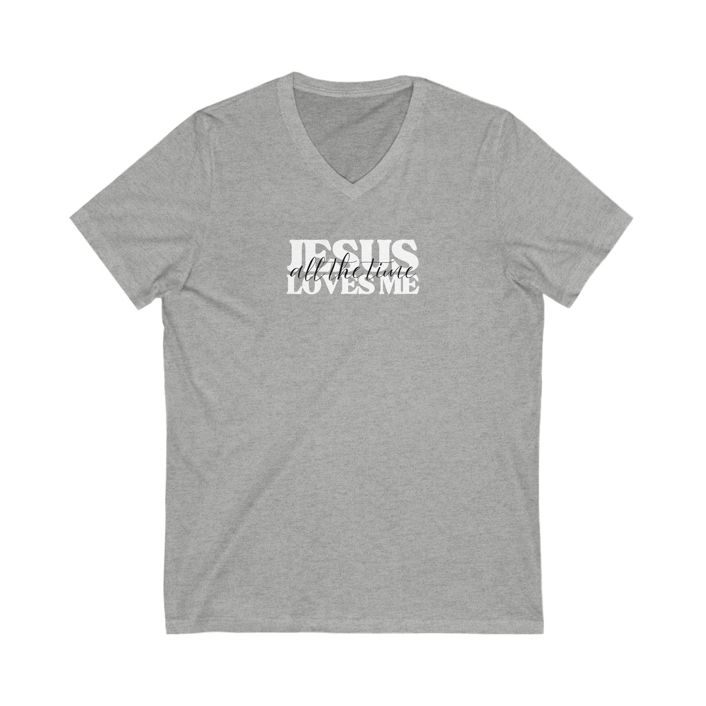 Christian V-Neck Tee - Jesus Love Me All the Time