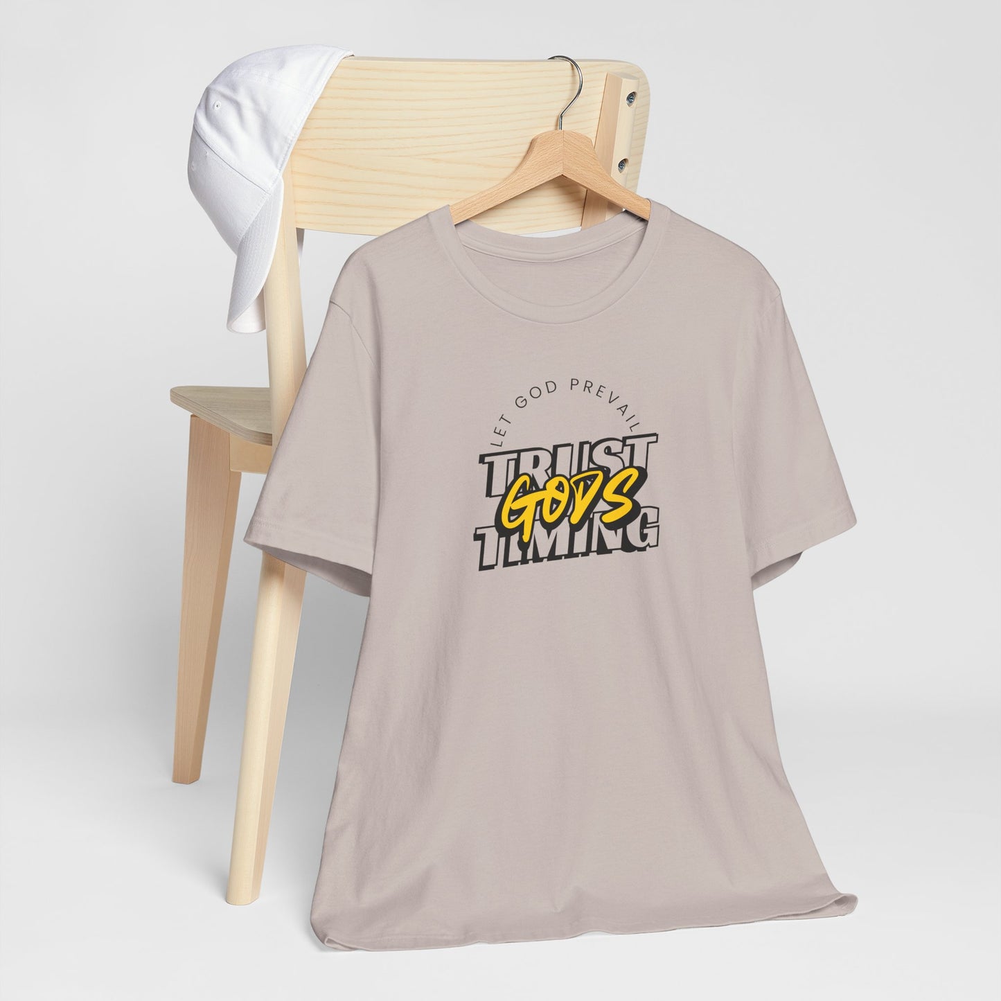 Christian Unisex Tee - Let God Prevail Trust God's Timing