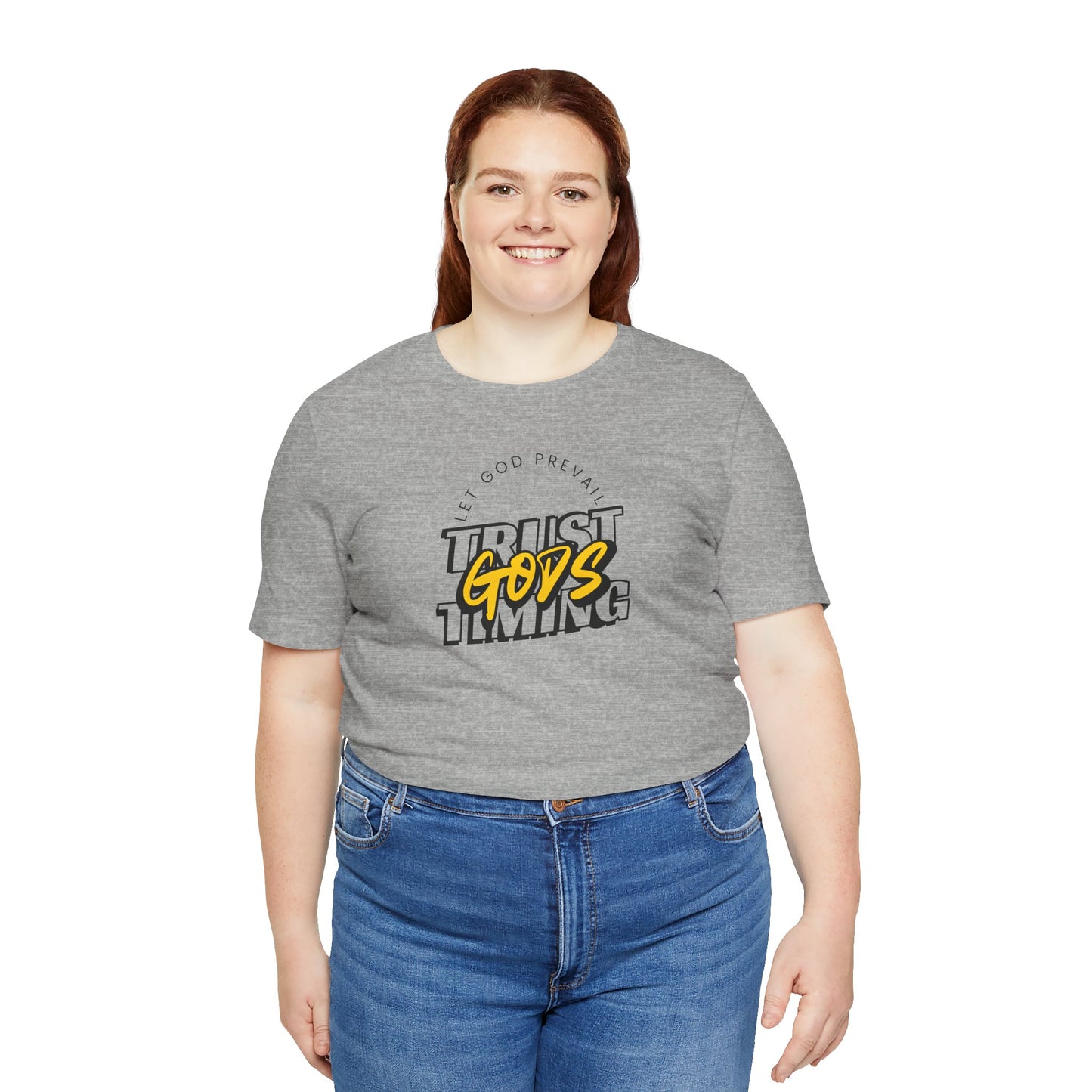 Christian Unisex Tee - Let God Prevail Trust God's Timing