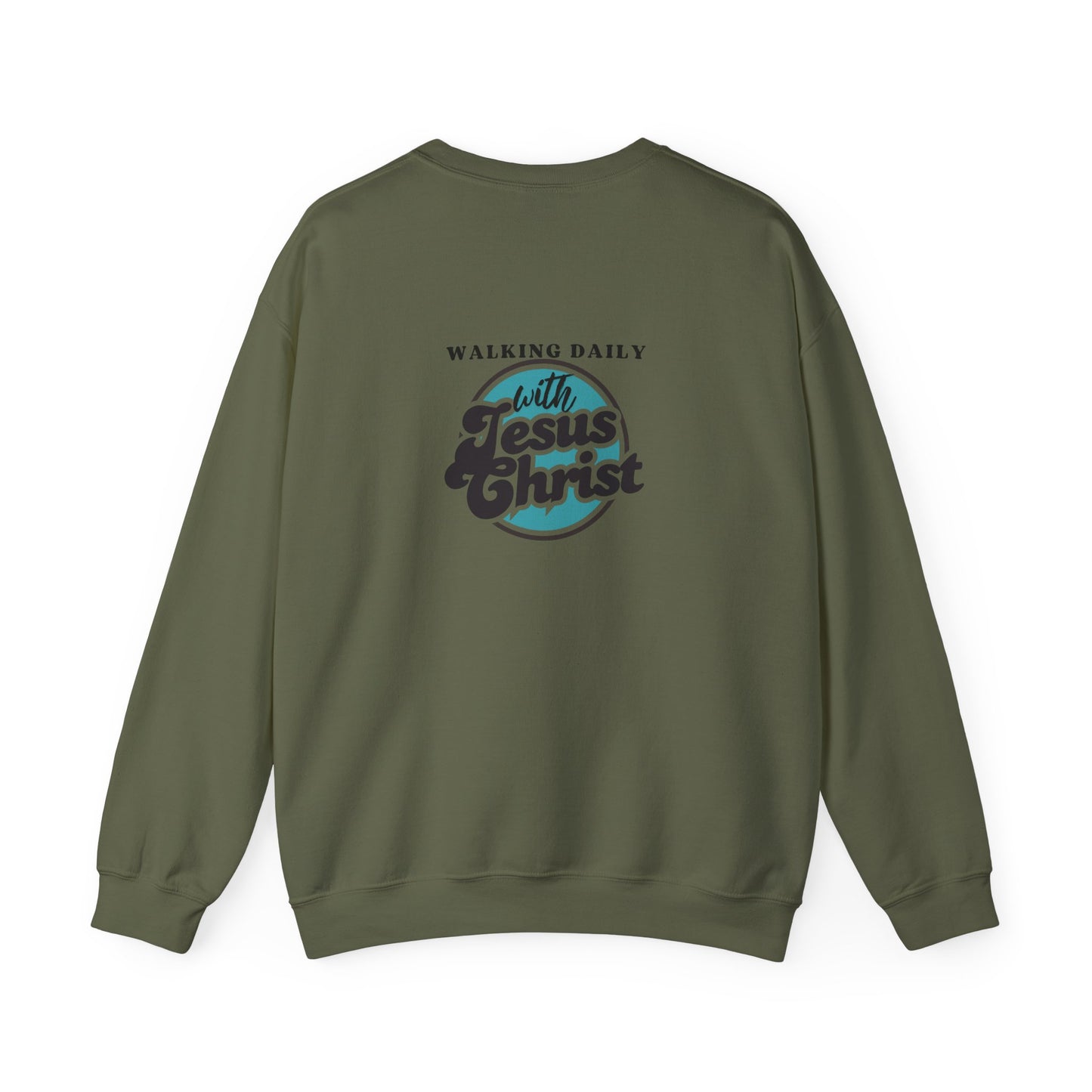 Christian Crewneck Sweatshirt - Walking with Jesus Christ Design