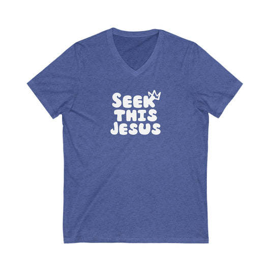 V-Neck Tee - Seek This Jesus Christian Religious Shirt