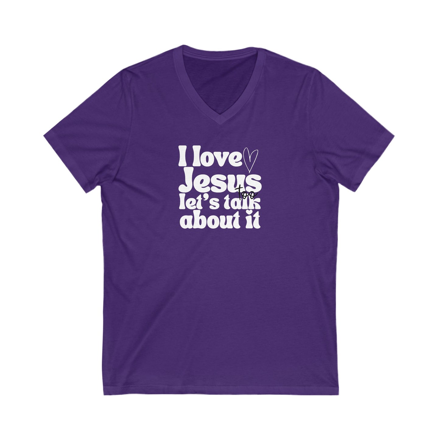 Christian V-Neck Tee - I Love Jesus