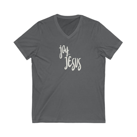 Christian V-Neck Tee - Joy in Jesus Design