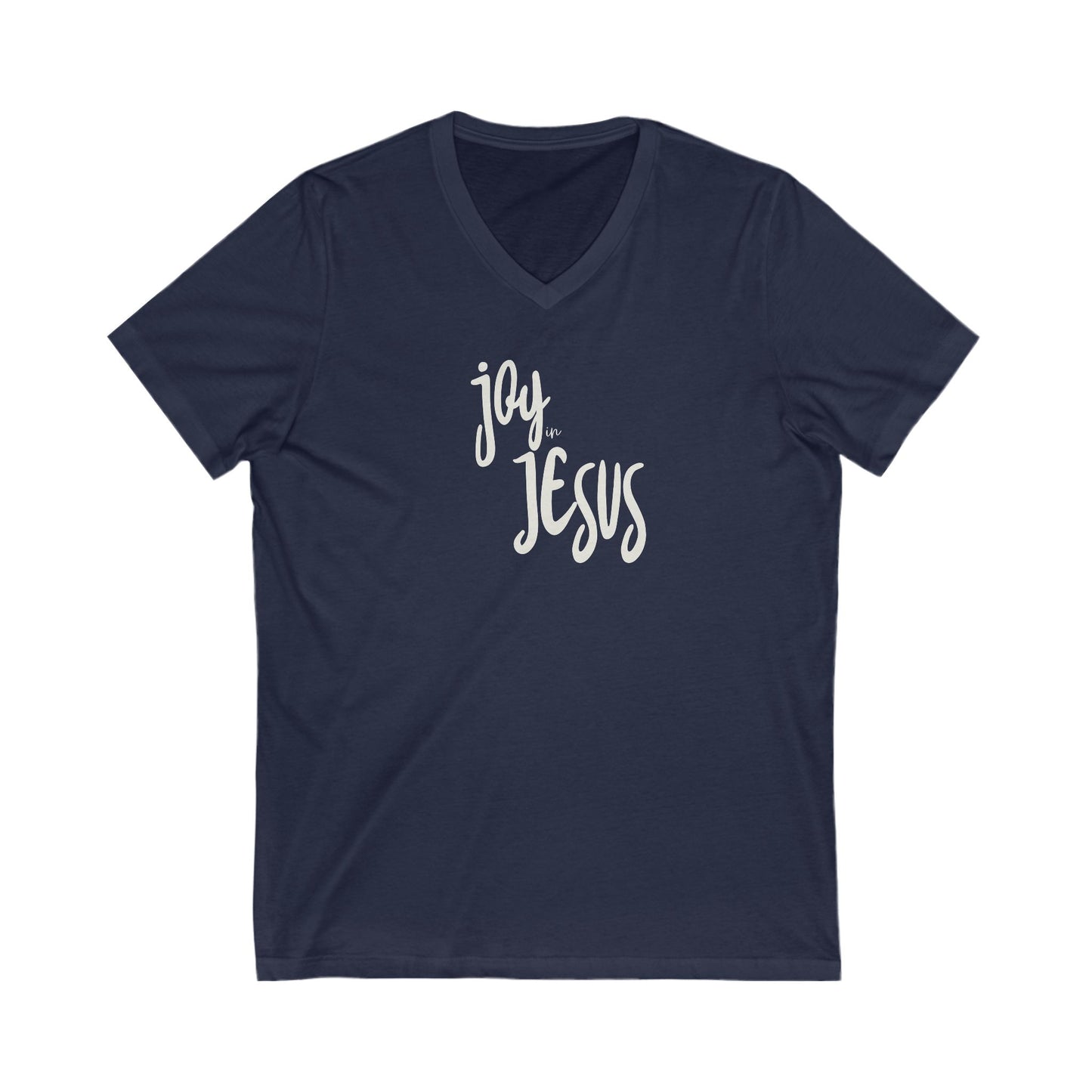 Christian V-Neck Tee - Joy in Jesus Design