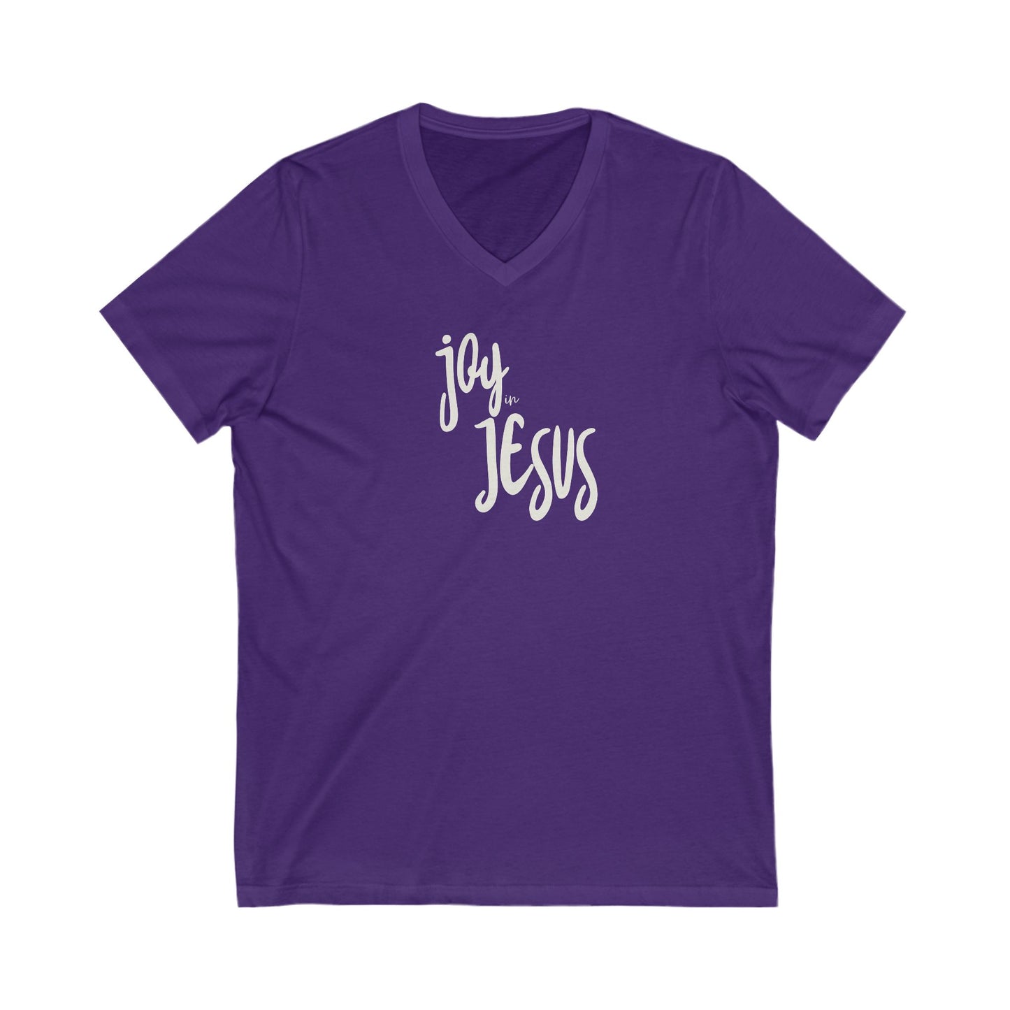 Christian V-Neck Tee - Joy in Jesus Design