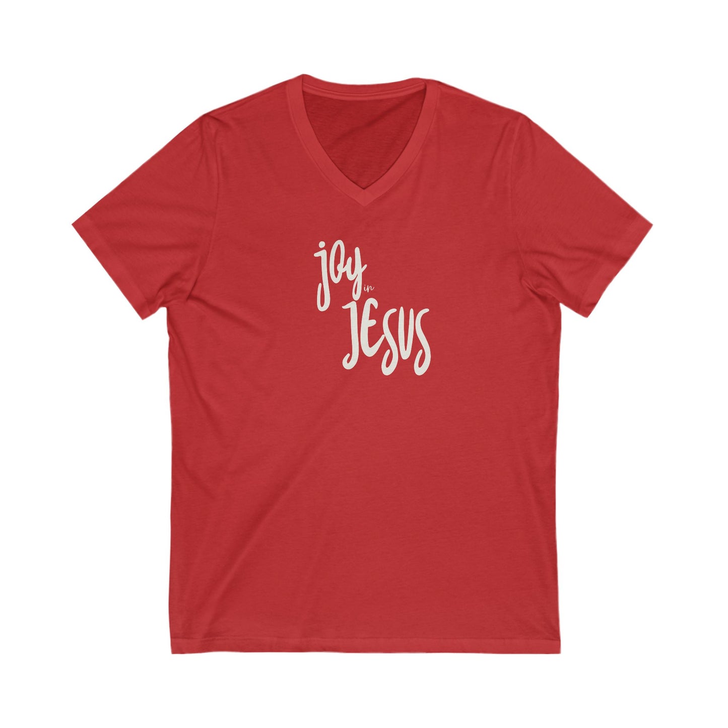 Christian V-Neck Tee - Joy in Jesus Design