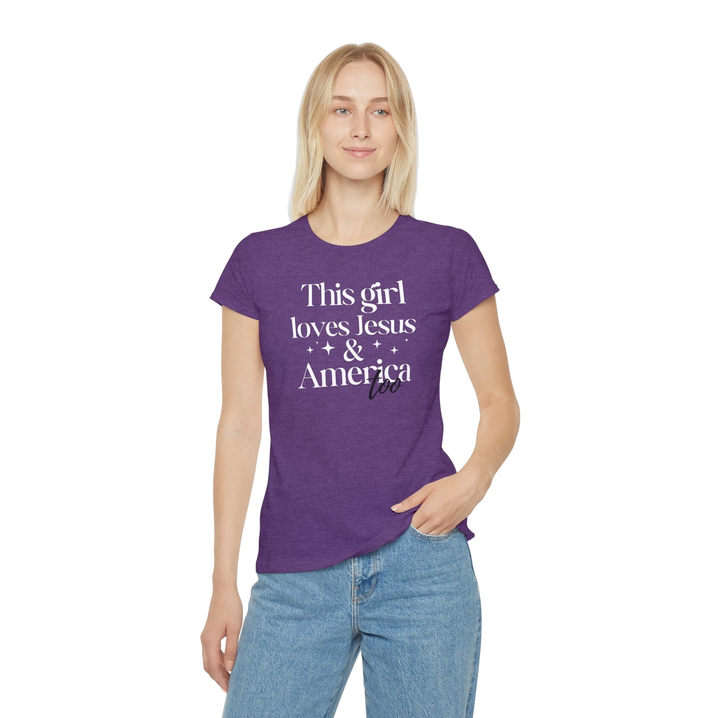 Graphic T-Shirt - 'This Girl Loves Jesus and America Too'