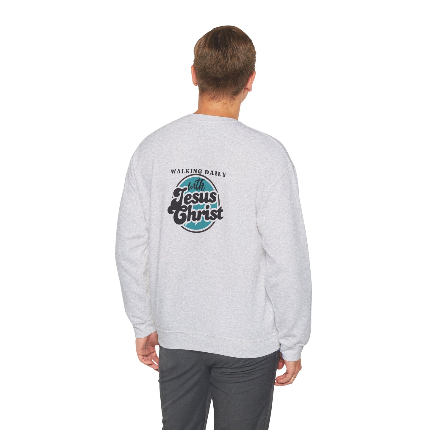 Christian Crewneck Sweatshirt - Walking with Jesus Christ Design