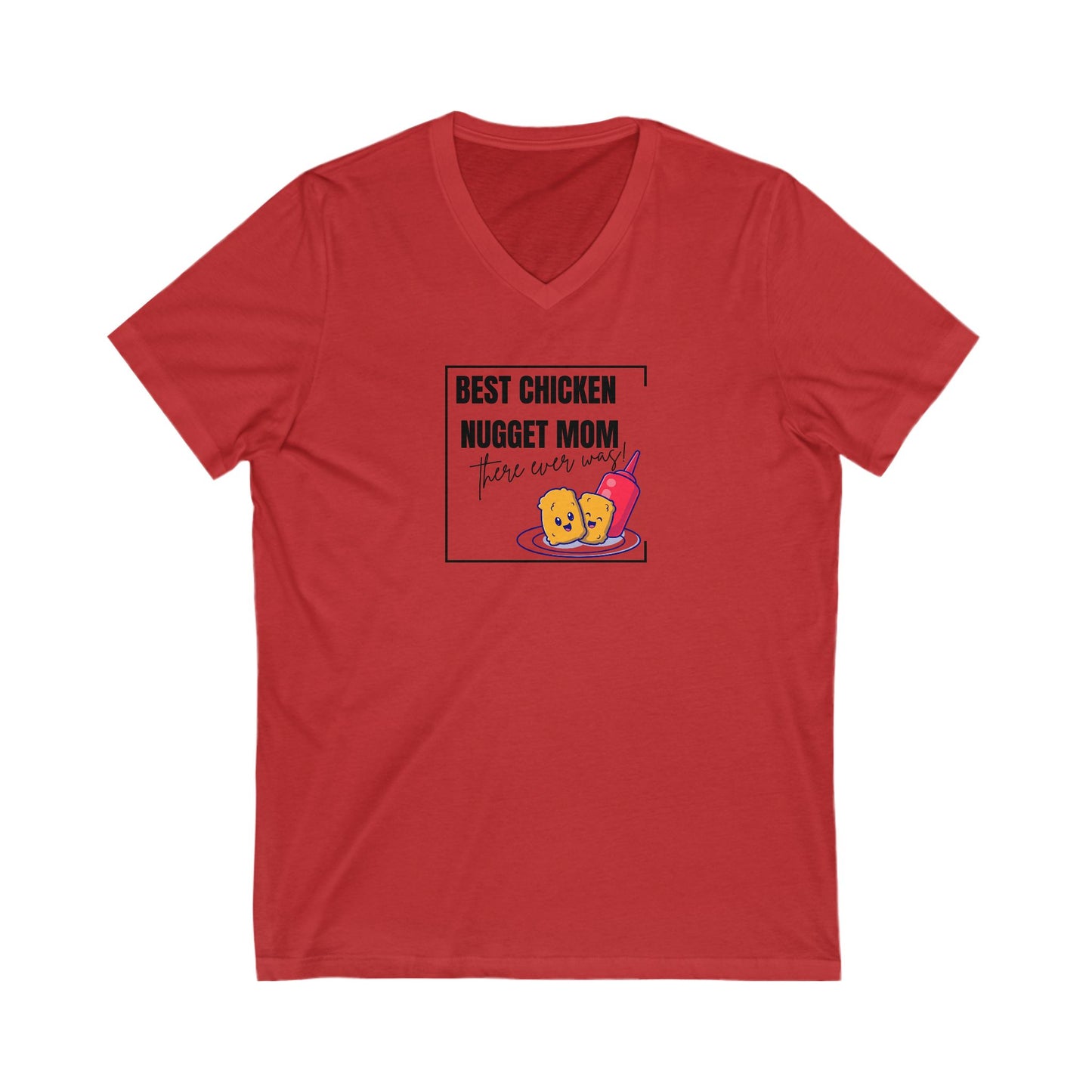 Best Chicken Nugget Mom V-Neck Tee - Fun and Comfy Shirt for Foodie Moms